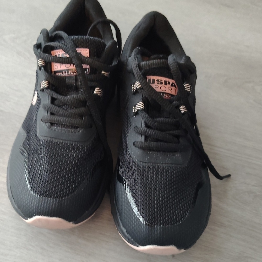 US Polo Assn Sport Womens Black‎ Rose Gold Mesh Sneakers USPA All Trek 6.5 - Picture 4 of 6